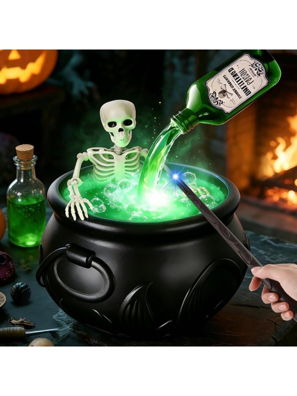 Spooky Large Witches Cauldron Halloween Decor for Indoor Decorations, Festive